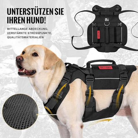 ONETIGRIS SZELKI TAKTYCZNE UPRZĄŻ ROZMIAR M Z UCHWYTEM CZARNE