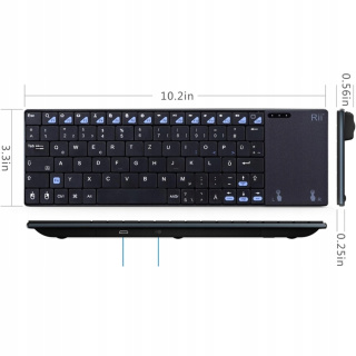 Rii Bezprzewodowa klawiatura z touchpadem, QWERTZ, 2,4 GHz