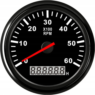 Tachometr 85 mm 6000 RPM Uniwersalny wodoodporny z czerwonym podświetleniem