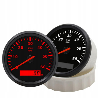 Tachometr 85 mm 6000 RPM Uniwersalny wodoodporny z czerwonym podświetleniem