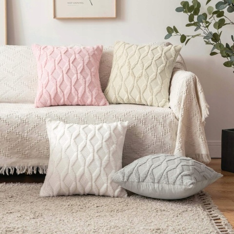 2x Poszewki na Poduszki Dekoracyjne MIULEE PREMIUM 40x40cm Romby Beżowy 2x Poszewki na Poduszki Dekoracyjne MIULEE PREMIUM 40x40cm Romby Beżowy