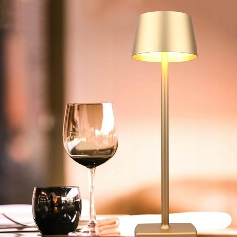 Bezprzewodowa Złota lampa LED Stołowa z akumulatorem Dotykowe ściemnianie Bezprzewodowa Złota lampa LED Stołowa z akumulatorem Dotykowe ściemnianie