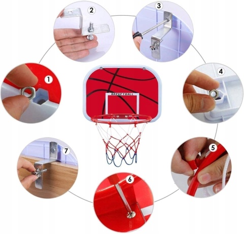Kosz do koszykówki Obręcz 3 piłki Pompka Zestaw Mini Basketball dla dzieci