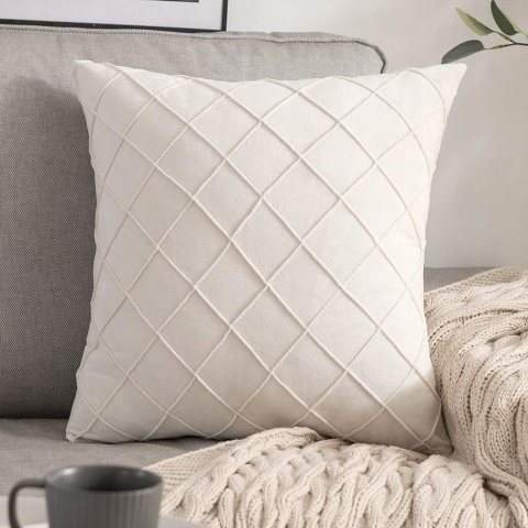 MIULEE Poszewki Aksamitne 40x40 cm 2 szt. Dekoracyjne Miękkie - Kremowy MIULEE Poszewki Aksamitne 40x40 cm 2 szt. Dekoracyjne Miękkie - Kremowy