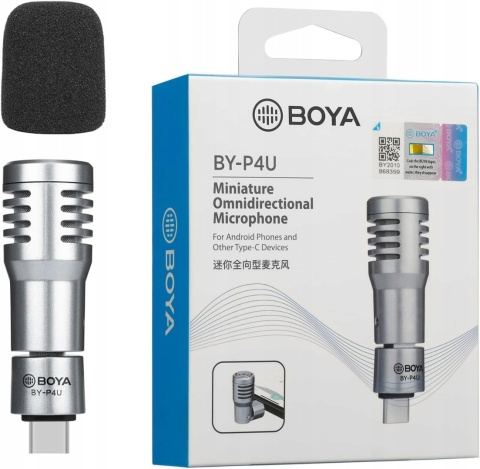 Mini Mikrofon USB-C do Androida i laptopa BOYA BY-P4U Wielokierunkowy Mini Mikrofon USB-C do Androida i laptopa BOYA BY-P4U Wielokierunkowy
