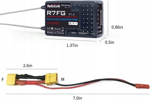 Radiolink RC6GS V3 Nadajnik RC 7CH z Odbiornikiem R7FG Telemetria Żyroskop Radiolink RC6GS V3 Nadajnik RC 7CH z Odbiornikiem R7FG Telemetria Żyroskop