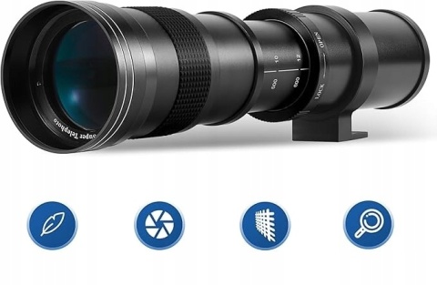 Teleobiektyw Ręczny MF 420-800 mm do Canon EOS T5 T6 T7 60D 70D 80D 7D Teleobiektyw Ręczny MF 420-800 mm do Canon EOS T5 T6 T7 60D 70D 80D 7D