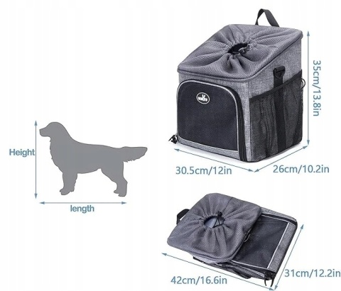 Torba Rowerowa Transporter dla Zwierząt 30x35 cm Składana Zdejmowana Torba Rowerowa Transporter dla Zwierząt 30x35 cm Składana Zdejmowana