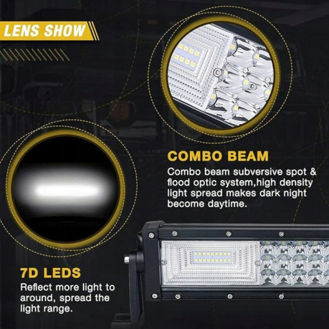 AUXTINGS 42 cale 540W 3-rzędowa listwa oświetleniowa LED