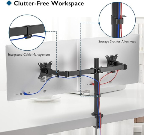 Podwójny Stojak na Monitor do 13-32 cale Ekranów LCD LED